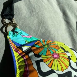 Y2K pattern triangle bikini top